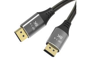AKKKGOO 8K DisplayPort Cable 6.6ft Ultra HD DisplayPort 1.4 Male to Male Nylon Braided Cable, 7680x4320 Resolution, 8K@60Hz, 4K@144Hz, 32.4Gbps, HDP, HDCP for PC, Laptop, HDTV, DP to DP Cable (2M) AKKKGOO 8K DisplayPort Cable 6.6ft Ultra HD DisplayPort 1.4 Male to Male Nylon Braided Cable, 7680x4320 Resolution, 8K@60Hz, 4K@144Hz, 32.4Gbps, HDP, HDCP for PC, Laptop, HDTV, DP to DP Cable (2M)
