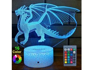 FlyonSea Dragon Gifts Dragon Light 16 Color Changing Dimmable Kids Night Light with Touch and Remote Dragon Toys Light as Birthday Gifts for Boys Kids