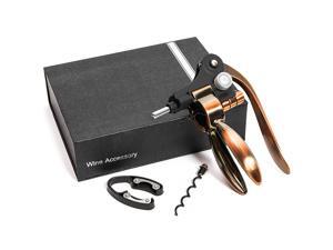 Rose Gold Wine Bottle Opener Set, Includes Gift Box (4 Pieces) Rose Gold Wine Bottle Opener Set, Includes Gift Box (4 Pieces)