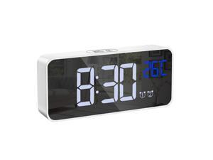 KeeKit Digital Alarm Clock, Digital Music Clock with Large LED Mirror Display, 4 Adjustable Brightness, Voice Control, USB Charging Ports, Snooze, 12/24H Display for Home, Bedroom, Office KeeKit Digital Alarm Clock, Digital Music Clock with Large LED Mirror Display, 4 Adjustable Brightness, Voice Control, USB Charging Ports, Snooze, 12/24H Display for Home, Bedroom, Office