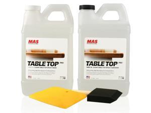 Crystal Clear Epoxy Resin One Gallon Kit | MAS Table Top Pro Epoxy Resin & Hardener | Two Part Kit for Wood Tabletop, Bar Top, Resin Art | Set Includes Spreader & Brush | Professional Grade Coating Crystal Clear Epoxy Resin One Gallon Kit | MAS Table Top Pro Epoxy Resin & Hardener | Two Part Kit for Wood Tabletop, Bar Top, Resin Art | Set Includes Spreader & Brush | Professional Grade Coating