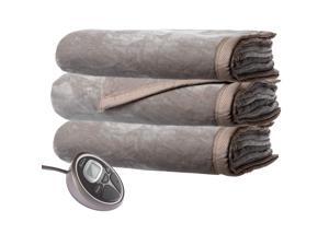 Sunbeam Queen Premium Soft Electric Heated Blanket Velveteen Plush 20 Heat Settings, Dual Controls, (Mushroom Beige) Sunbeam Queen Premium Soft Electric Heated Blanket Velveteen Plush 20 Heat Settings, Dual Controls, (Mushroom Beige)