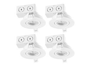 Globe Electric Classic Series 91336 3" LED Integrated Swivel Round Trim Recessed Lighting Kit 4-Pack, 5 Watts, Energy Star, CEC Title 24 Compliant, IC Rated, Dimmable, White, 3.25" Hole Size Globe Electric Classic Series 91336 3" LED Integrated Swivel Round Trim Recessed Lighting Kit 4-Pack, 5 Watts, Energy Star, CEC Title 24 Compliant, IC Rated, Dimmable, White, 3.25" Hole Size