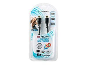 Craig CC3000B High Speed HDMI Cable with Ethernet Extender Cable | 6 ft High Definition Multimedia Interface Cable with Ethernet | Supports 4K & 1080p Video Transferring | Craig CC3000B High Speed HDMI Cable with Ethernet Extender Cable | 6 ft High Definition Multimedia Interface Cable with Ethernet | Supports 4K & 1080p Video Transferring |