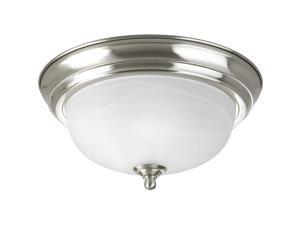 Progress Lighting P3924-09 One Light Flush Mount, Brushed Nickel Finish with Etched Alabaster Glass Progress Lighting P3924-09 One Light Flush Mount, Brushed Nickel Finish with Etched Alabaster Glass
