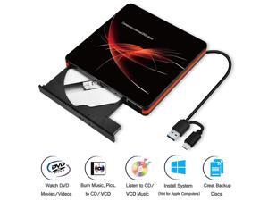 External CD DVD Drive for Laptop, Portable High-Speed Type-C & USB 3.0 Duplicate CD Burner Rewrite CD DVD Reader for PC/Laptop/Desktop Compatible with Windows/Mac OS/Linux External CD DVD Drive for Laptop, Portable High-Speed Type-C & USB 3.0 Duplicate CD Burner Rewrite CD DVD Reader for PC/Laptop/Desktop Compatible with Windows/Mac OS/Linux