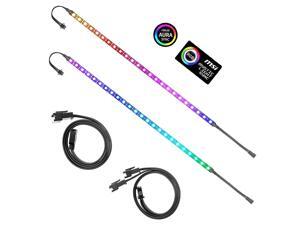 ALITOVE Addressable RGB LED Strip for PC, 5V WS2812B Rainbow Digital Light Strip for ASUS Aura SYNC, MSI Mystic Light SYNC, ASRock Polychrome RGB 3 pin 5V ADD Header on Motherboard, 40cm 24 LED, 2pcs ALITOVE Addressable RGB LED Strip for PC, 5V WS2812B Rainbow Digital Light Strip for ASUS Aura SYNC, MSI Mystic Light SYNC, ASRock Polychrome RGB 3 pin 5V ADD Header on Motherboard, 40cm 24 LED, 2pcs