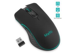 Mafiti Wireless Rechargeable Mouse USB Backlit RGB Cordless Mice for Notebook PC Laptop Computer Desktop