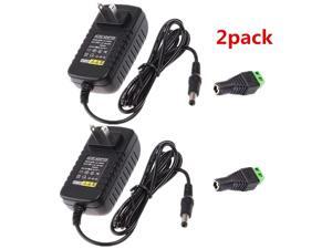 12V 2A Power Adapter Adapter,AC Power Supply 24W Max Convert Transformer Plug/2.1x5.5mm Connector with Female Barrel Connector to Screw Adapter for CCTV Camera System&LED Strip(Pack of 2) 12V 2A Power Adapter Adapter,AC Power Supply 24W Max Convert Transformer Plug/2.1x5.5mm Connector with Female Barrel Connector to Screw Adapter for CCTV Camera System&LED Strip(Pack of 2)