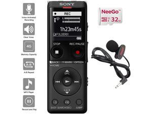 Sony Digital Voice Recorder UX Series, 4 GB Built-in Storage, Expandable via MicroSD, Includes A NeeGo Lavalier Lapel Mic and a NeeGo Micro SD Card 32GB Sony Digital Voice Recorder UX Series, 4 GB Built-in Storage, Expandable via MicroSD, Includes A NeeGo Lavalier Lapel Mic and a NeeGo Micro SD Card 32GB