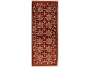 EORC Handmade Afghan Wool Red Trasitional All Over Turkish Knot Rug, 32 x 1110 EORC Handmade Afghan Wool Red Trasitional All Over Turkish Knot Rug, 32 x 1110