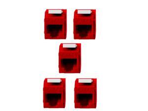 5x Keystone Jack Cat6A RJ45 Ethernet Network Module Toolfree 180 Degree Red 5x Keystone Jack Cat6A RJ45 Ethernet Network Module Toolfree 180 Degree Red