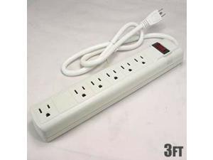 6-Outlet Power Supply Block Strip Surge Protector with 3FT Cord 125V AC 15A 6-Outlet Power Supply Block Strip Surge Protector with 3FT Cord 125V AC 15A
