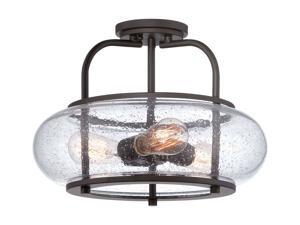 Quoizel TRG1716OZ Trilogy Glass Lantern Semi Flush Mount Ceiling Lighting, 3-... Quoizel TRG1716OZ Trilogy Glass Lantern Semi Flush Mount Ceiling Lighting, 3-...