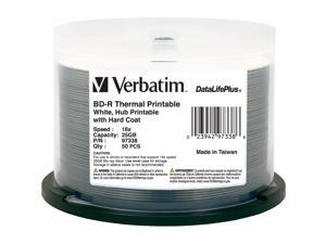 Verbatim BD-R 25GB 6X DataLifePlus White Thermal Printable, Hub Printable - 50pk