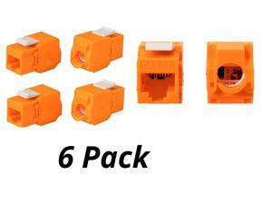 6x Keystone Jack Cat6A RJ45 Ethernet Network Module Toolfree 180 Degree Orange 6x Keystone Jack Cat6A RJ45 Ethernet Network Module Toolfree 180 Degree Orange