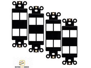 4x 4 Port Hole 1-Gang Keystone Jack Insert Decora Style Wall Plate Modular Black 4x 4 Port Hole 1-Gang Keystone Jack Insert Decora Style Wall Plate Modular Black