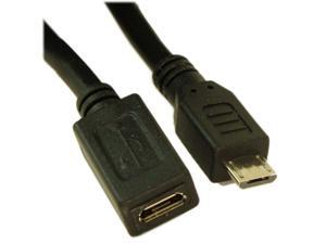 6IN USB 2.0 Micro-B 5-Pin EXTENSION Male/Female Cable Nickel Plated 6IN USB 2.0 Micro-B 5-Pin EXTENSION Male/Female Cable Nickel Plated
