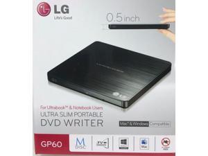 LG - GP60NB50 - Slim Portable DVD Writer DVD-Writer Ext 8x USB DVDRW - Black LG - GP60NB50 - Slim Portable DVD Writer DVD-Writer Ext 8x USB DVDRW - Black