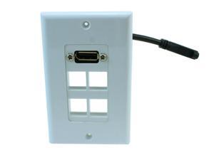 Wall plate: DisplayPort + 4 Hole Keystone White Wall plate: DisplayPort + 4 Hole Keystone White