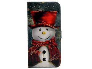 YHB Galaxy S10 Plus Case - Christmas Smiling Snowman with Red Scarf and Top Hat Leather Wallet Credit Card Holder Flip Stand Case Cover for Samsung Galaxy S10 Plus