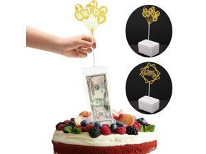 Cake Birthday Money Box Set, Birthday Cake Toppers and Transparent Bags for Birthday Party Cake Size in 8 Inch or Larger Decorations Supplies