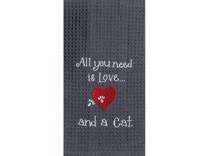 Kay Dee Designs Cat Love Embroidered Waffle Towel