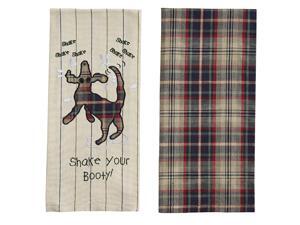 Park Designs Shake Your Booty Dog Embroidered 2 Dishtowel Set