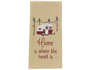 Park Designs Home is Where The Heart is Camper Campground Fun Embroidered Kitchen Towel