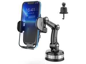 Car Phone Holder Mount[Upgraded Suction Cup] Universal Adjustable Long Arm Cell Phone Holder For Car Dashboard Windshield Air Vent Hands Free Phone Stand For Desk&Car&All Smartphones