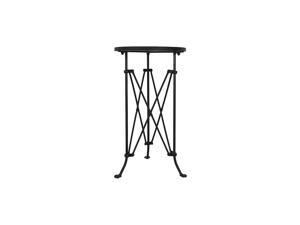 Creative Co-Op Crossline Side Table Black and Gold