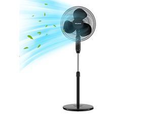 Supreme 16-Black 3-Speed and Adjustable Height PFS40A4BBB Oscillating Stand Up Fan 7-Hour Timer PELONIS 16'' Pedestal Remote Control 