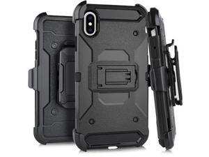 For iPhone XS Max (6.5") - HARD HYBRID ARMOR CASE BLACK HOLSTER with BELT CLIP For iPhone XS Max (6.5") - HARD HYBRID ARMOR CASE BLACK HOLSTER with BELT CLIP