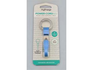 MyCharge Power CordGo Micro USB Charging Cable Clip and Go Blue New MyCharge Power CordGo Micro USB Charging Cable Clip and Go Blue New