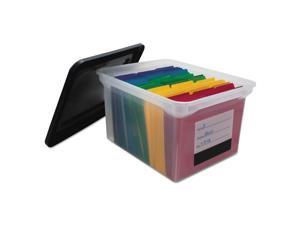 Innovative Storage Designs File Tote with Contents Label Letter/Legal Clear Innovative Storage Designs File Tote with Contents Label Letter/Legal Clear