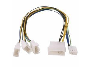 6in 15-Pin SATA Power to 4-Pin Molex Internal Power Cable w// Metal Latch PC-014L
