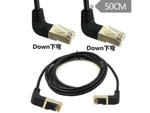0.5m RJ45 Down Angle Male to Down Angle Male 90 Degree Cat 5 Ethernet Cable Cord (Down Angle Male) 0.5m RJ45 Down Angle Male to Down Angle Male 90 Degree Cat 5 Ethernet Cable Cord (Down Angle Male)