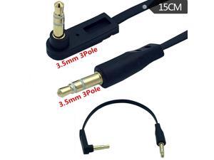 15CM 1/8" 3.5mm to right angle plug flat Aux audio extension Dubbing cable 15CM 1/8" 3.5mm to right angle plug flat Aux audio extension Dubbing cable
