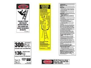 werner 300 lb fiberglass step ladder label kits by werner