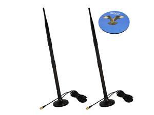HQRP 2-Pack 2.4-2.5Ghz 9 dBi RP-SMA WiFi Booster Wireless Antenna Plus 2-Pack 3M RP-SMA WiFi Antenna Extension Cable Connectors WLAN for ASUS RT-AC3200 / RT-N12 D1 / RT-AC68U / RT-N66U + HQRP Coaster HQRP 2-Pack 2.4-2.5Ghz 9 dBi RP-SMA WiFi Booster Wireless Antenna Plus 2-Pack 3M RP-SMA WiFi Antenna Extension Cable Connectors WLAN for ASUS RT-AC3200 / RT-N12 D1 / RT-AC68U / RT-N66U + HQRP Coaster