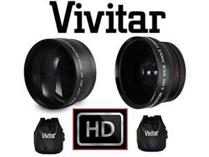 2-Pcs Hi Def Telephoto & Wide Angle Lens Kit For FujiFilm X-A5 (52mm Compatible)