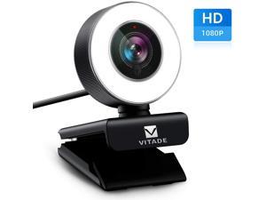 Webcam 1080P with Microphone & Ring Light, Vitade 960A USB HD Pro Streaming Gaming Web Cam Camera for Mac Windows Xbox Skype Video Conferencing PC Computer Laptop Desktop TV OBS Twitch YouTube Xsplit