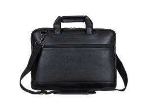 Kenneth Cole Reaction ProTec Faux Pebbled Leather Slim 16" Laptop Business Briefcase / Tablet Bag, Black Kenneth Cole Reaction ProTec Faux Pebbled Leather Slim 16" Laptop Business Briefcase / Tablet Bag, Black