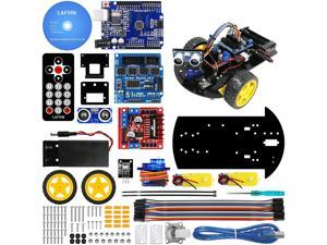 LAFVIN Smart Robot Car 2WD Chassis Kit with Ultrasonic Module R3 Board,Remote Compatible with Arduino IDE DIY Kit LAFVIN Smart Robot Car 2WD Chassis Kit with Ultrasonic Module R3 Board,Remote Compatible with Arduino IDE DIY Kit
