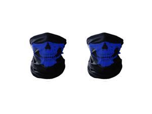 2 PCS Mouth Cover Face Mask Motorcycle Balaclava Neck Skull