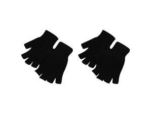 2-Pack Half Fingerless Gloves Women Men Warm Knitted Mittens Couple Winter 2-Pack Half Fingerless Gloves Women Men Warm Knitted Mittens Couple Winter