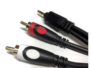 15 ft 3.5mm Stereo Plug Male to 2RCA Male Stereo Audio Jack Cable Adaptor 22AWG