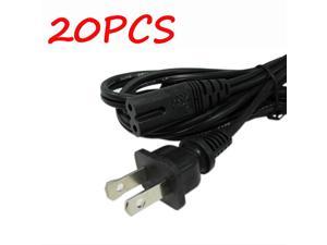 20pcs US 2-Prong Port Pin AC Power Cord Cable Adapter PC Laptop PS2 PS3