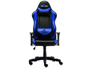 Yeyian gaming chair cadira 1150, synthetic leather, 3d armrest, lumbar cushions, head rest, butterfly system, gas lift class 4, up to 150kg black/blue (ysgc1150a)