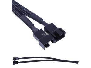 1 To 2 Way Y-Splitter Sleeved 4-Pin PWM Connector Cooler Cooling Fan Extension Adapter Cable for CPU or Computer Box fan Z09 1 To 2 Way Y-Splitter Sleeved 4-Pin PWM Connector Cooler Cooling Fan Extension Adapter Cable for CPU or Computer Box fan Z09